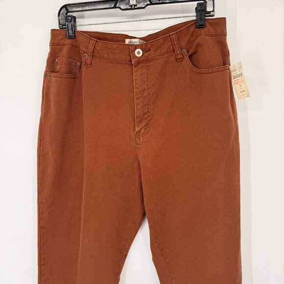 Coldwater Creek brown High-Waisted Jeans Size 14 Straight Leg Cotton stretch new - Picture 9 of 14